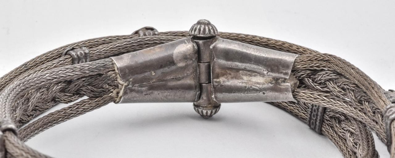 Antique 800 Solid silver braided rope Middle East… - image 5