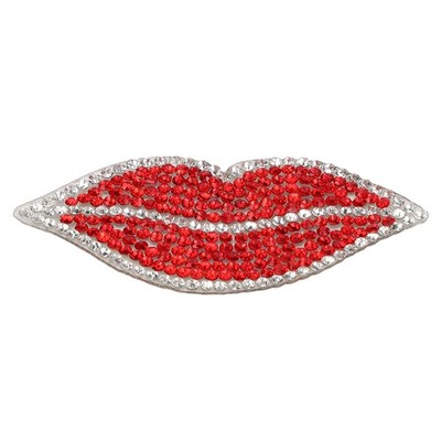 20Pcs Red Lip Rhinestones Resin Crystal Hot Pattern Clothing Decoration