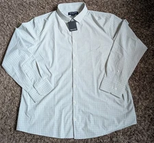 NWT Mizzen + Main Eucalyptus Mini Plaid Classic No Tuck Dress Shirt Men's XL