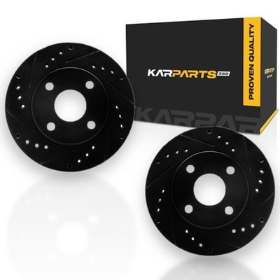 For Mazda Protege 1997 98 99 00 2001 Rotor Set | Black | Drilled and Slotted