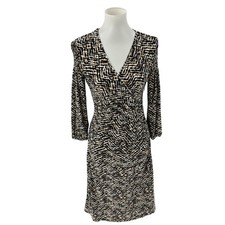 Laundry By Shelli Segal Printed Wrap Dress Size 2 Polyester Blend 3/4 Sleeves Kn