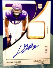 2024 Panini Immaculate Collection - Rookie Patch Autographs Dallas Turner 17/99