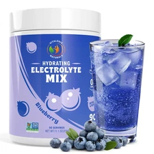 Electrolytes Powder No Sugar - Blueberry Hydration Powder 90 Servings ~ Exp 4/26