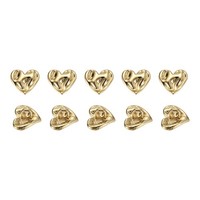 10 StüCk MetallknöPfe FüR Handarbeiten, 10Mm Herzform In Gold