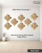 12”x12” Solid Wood Wall Panel – Decorative 3D Wooden Art Pane – Ready to Mount
