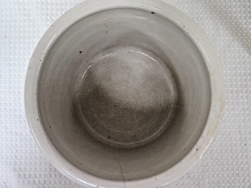 Vintage Fairmont's Cottage Cheese Stoneware Crock Jar Blue Advertising Dairy - Image 3 of 4