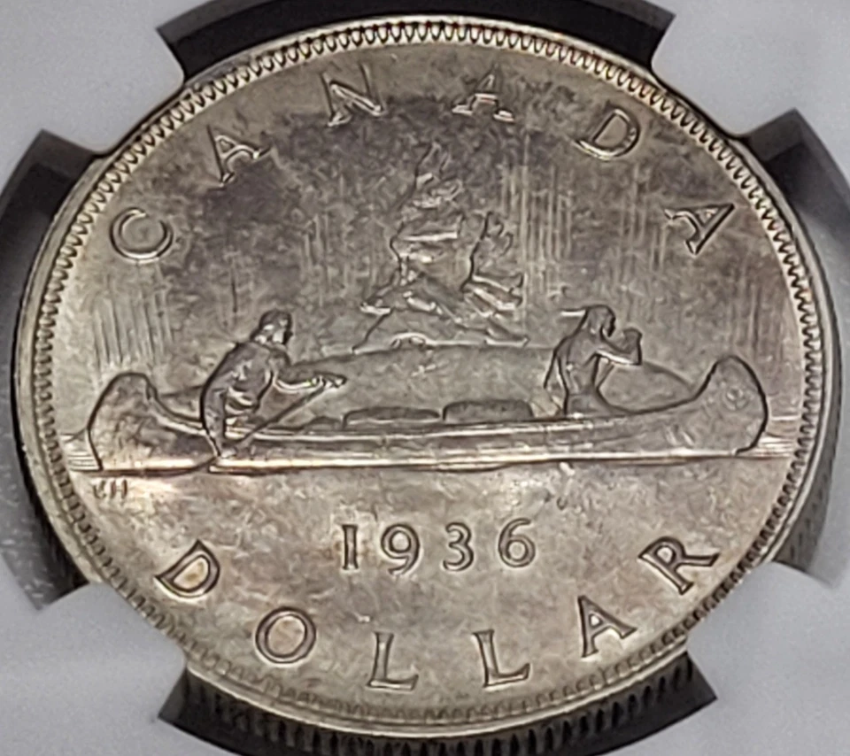 1936 Silver Dollar Georgeivs V S1$ Canada KM# 31 NGC MS62 - Image 4 of 4