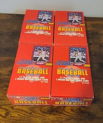 Lot of 4 - 1988 Score Boxes of 36 Factory Sealed Baseball Cards MLB Glavine RC