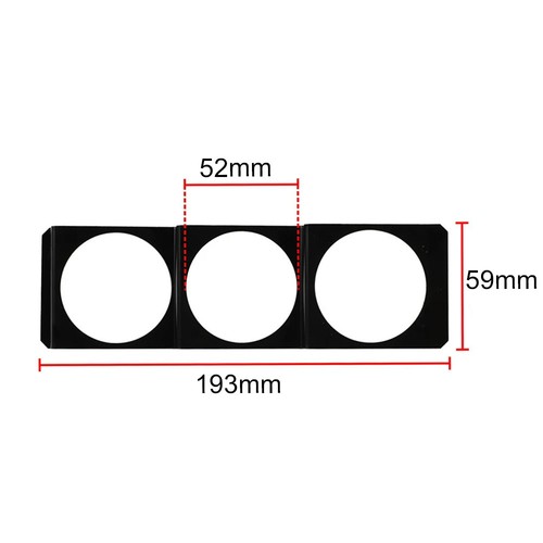 Car 52mm 3Hole Single DIN Radio Slot Face Triple Meter Panel Holder Gauge Pod - Picture 3 of 8
