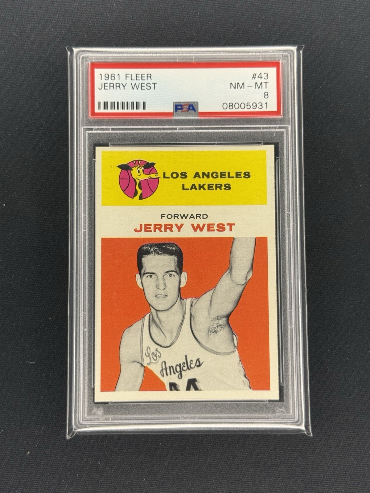 1961 FLEER JERRY WEST ROOKIE PSA NM-MT 8 #43 SHARP