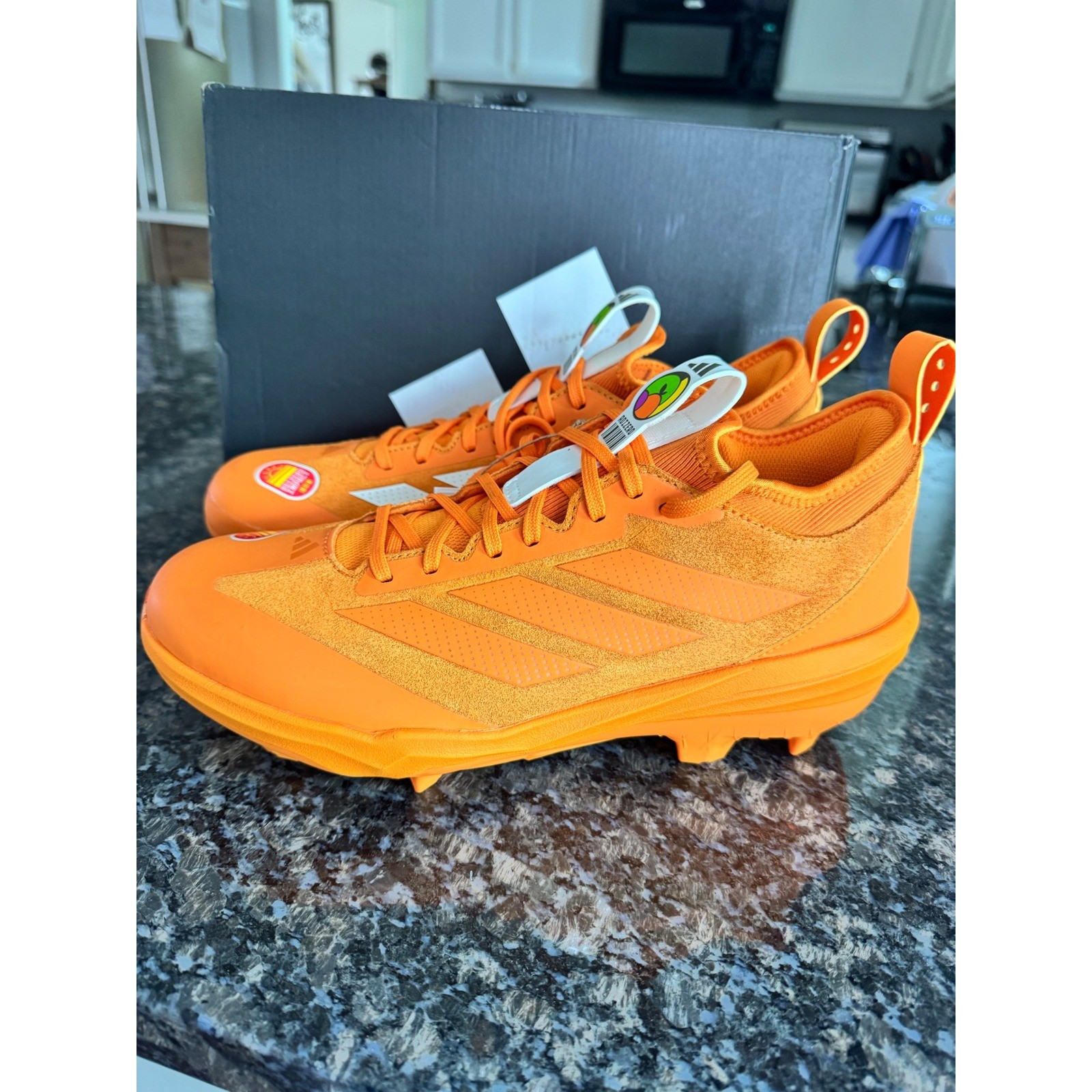 Adidas Adizero Impact TPU BSB 2.0 Orange Baseball Cleats Mens 10 JH9133 NEW 10