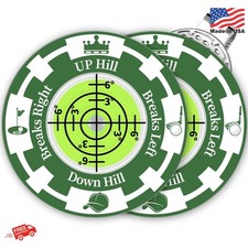 Golf Green Reader, 2 Pack Golf Ball Marker Hat Clip with High Precision Horizont