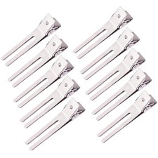 10 Pack Double Prong Pin Curl Clips, Duck Billed Clips - 10 pcs