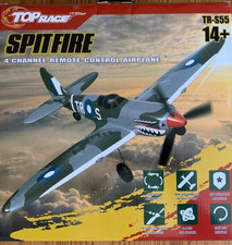 Top Race Spitfire Shark Mouth 4 Channel Remote Control Airplane TR-S55, Sealed