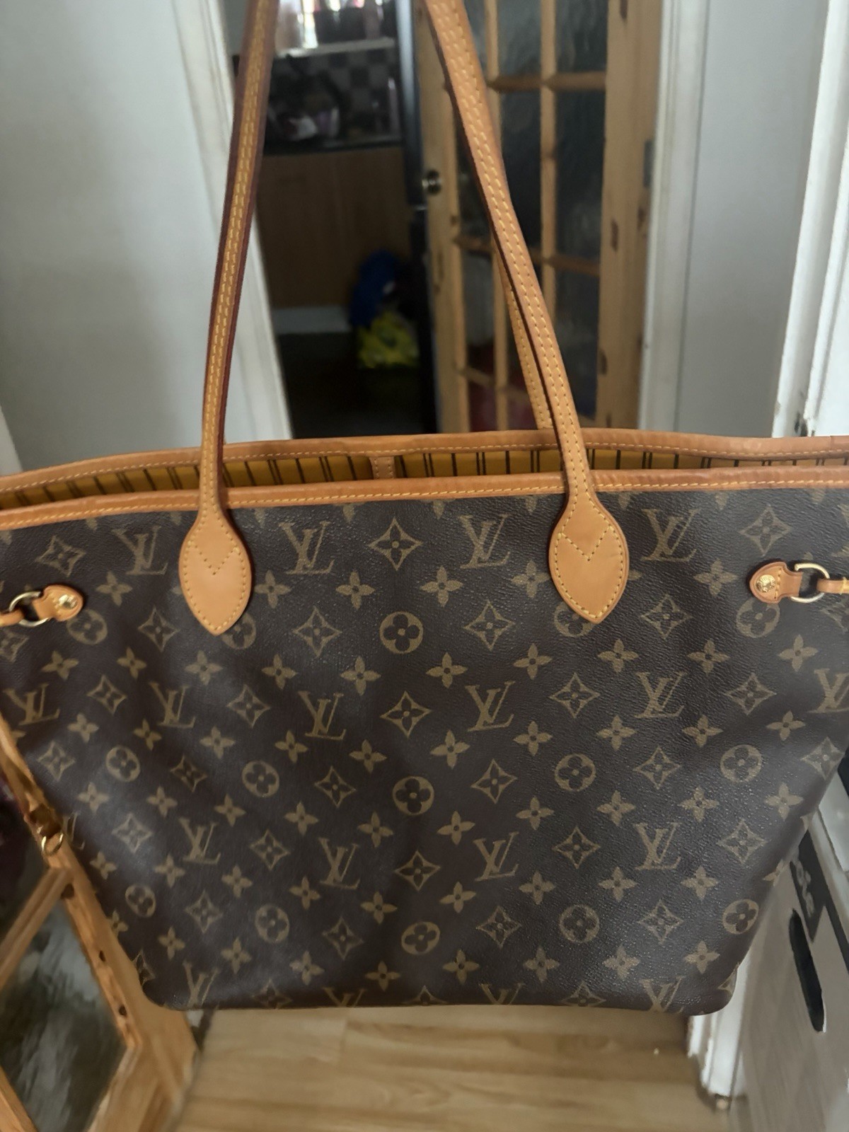 Louis Vuitton Neverfull Tote MM Brown Canvas Monogram