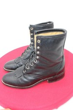 LAREDO VTG 80'S BLACK LEATHER WOMENS 10 M PACKER BOOTS