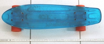 Skateboard Decathlon Oxelo blau transparent L: 57 cm B: 15 cm guter Zustand