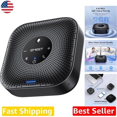 Conference Speakerphone M0 Plus 4 AI Mics 360° Voice Pickup Noise Reduction U...
