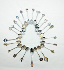 Collectable Teaspoons X19 Tourist/Towns - Chrome/Steel/Silver Plated Mostly UK