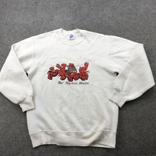 Vintage Bar Harbor Maine Sweatshirt Mens Medium Lobster Graphic Jerzees 90s