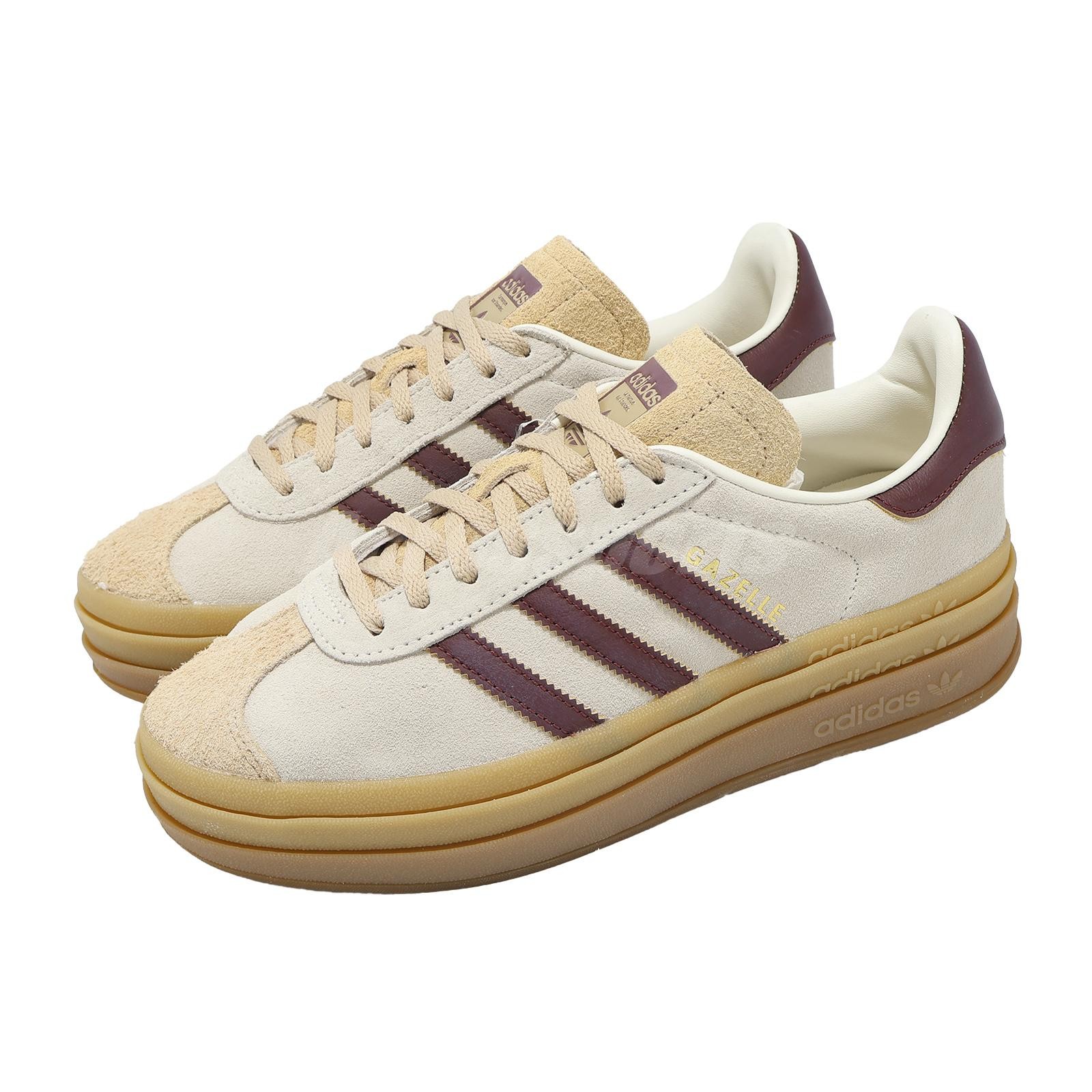 adidas Originals Gazelle Bold W Cream White Maroon Women Casual Shoes JQ5127