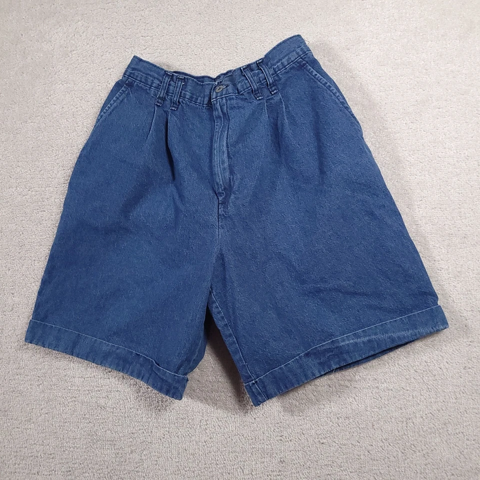 Pantalones Cortos De Colección Chic Bermudas Jean Para Mujer 14 Denim Tiro Alto Plisados Puños Hechos en EE. UU. Foto 2 de 4