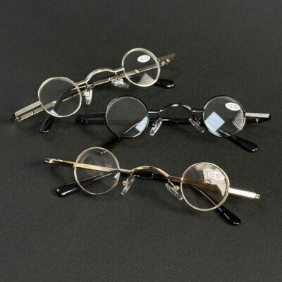 Pack Vintage Small Round Reading Glasses Metal Readers Men Women 