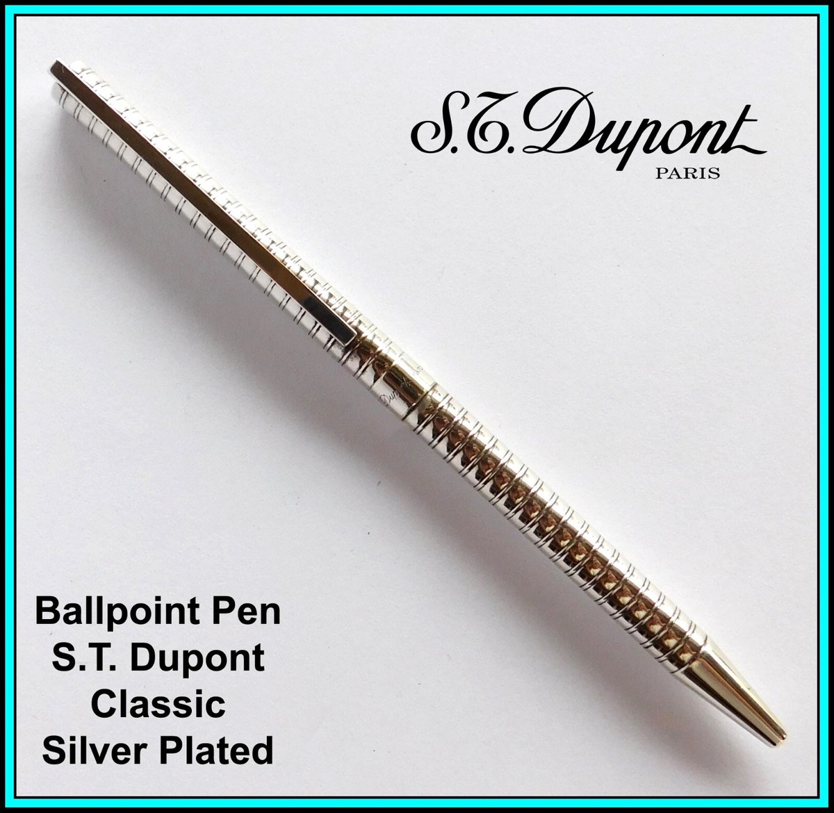 S.T. DUPONT Classic 2 Silver Plated Ballpoint Pen w/black Medium