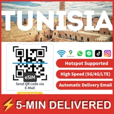 [eSIM] Tunisia eSIM Roaming Travel Dato eSIM Card Tarjeta eSIM Túnez Viajes 🛜