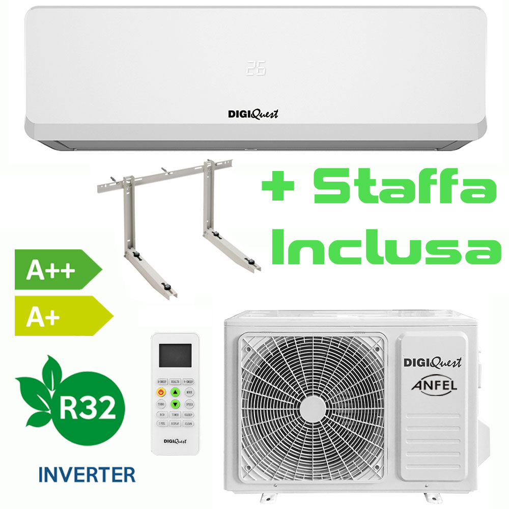 Climatizzatore Condizionatore 12000 btu Inverter R32 WIFI OPZ 12000BT CON STAFFA