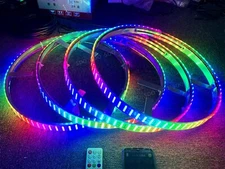 15.5'' / 17.5'' RGB & Color Chasing Quad Row LED Wheel Lights Bluetooth+Remote