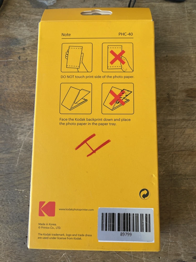 KODAK Photo Printer Cartridge 40 Sheets Postcard Paper PHC-40 NIB