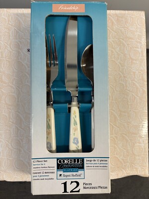 Corelle Coordinates 12 Pc Flatware Set Service for 4 Regent Sheffield