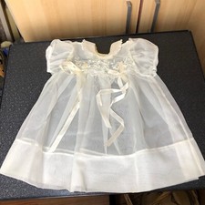 Vintage Christening Set Dress Hat Slip Carol Joy white sheer silky