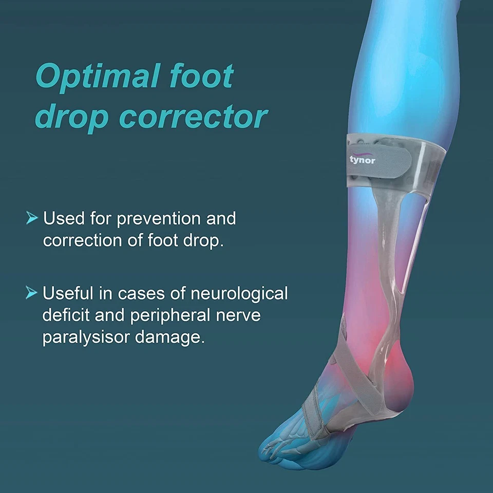 Tynor AFO Foot Drop Brace Splint Ankle Orthosis Leaf Spring Plantar Flexion - Image 3 of 4