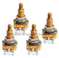 4 CTS 525K Matched 5% Custom Audio Taper Pots Long Shaft 3/4" fit US Gibson LP