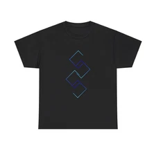 Futuristic Abstract Blue Geometry T-Shirt - cool blue modern shape fashion style