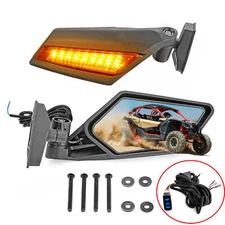 WEISEN LED Turn Signal Racing Side Mirrors Wire Kit For Can Am Maverick X3 17-25