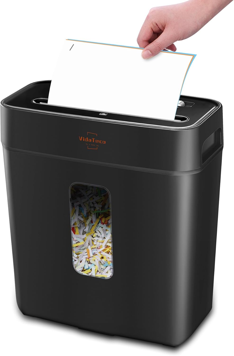 Paper Shredder for Home Use, 6-Sheet Cross-Cut Shredder,Also Shred Card/Clip/Sta-image