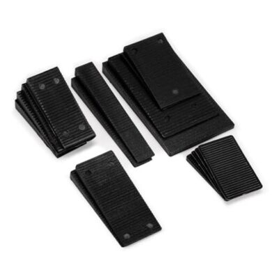 16 Pack Multiple Size Slopes Black Plastic Composite Shims Leveling Wedges for 