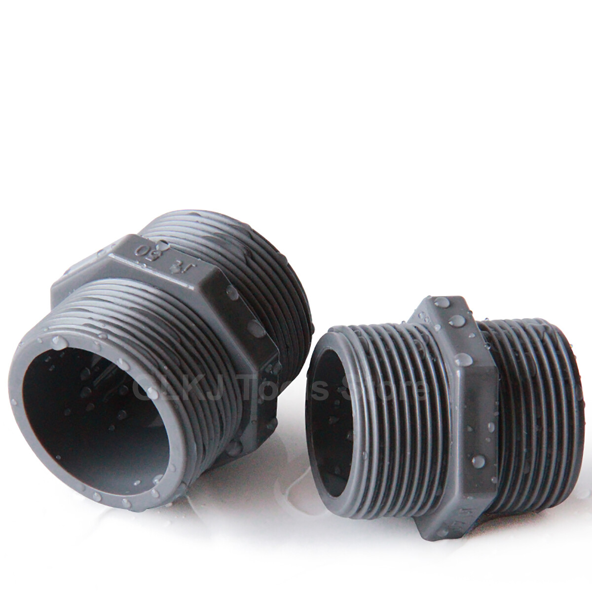 HAF PVC Doppelnippel 1 1/2 Zoll – Grauer Verbinder Für Pool, Solar & Rohrleitungen, Made In Europe