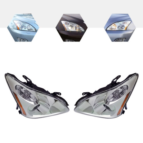 1 Pair HID+Halogen Headlights Headlamps For 2004-2009 Lexus RX330 RX350 RX400h