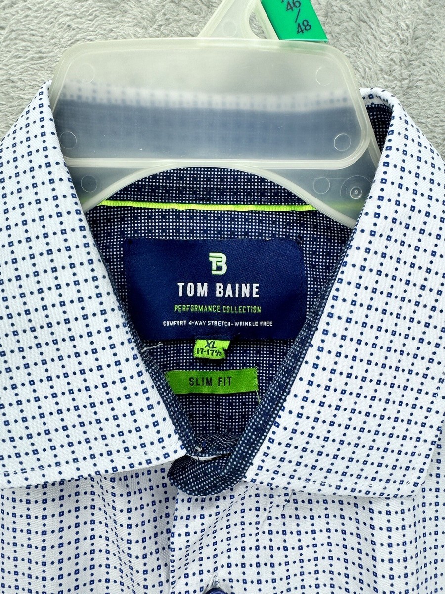 Tom Baine Performance Shirt Slim Fit Long Sleeve Button Up Geometric (Mens XL) Tom Baine Performance Shirt Slim Fit Long Sleeve Button Up Geometric (Mens XL)
