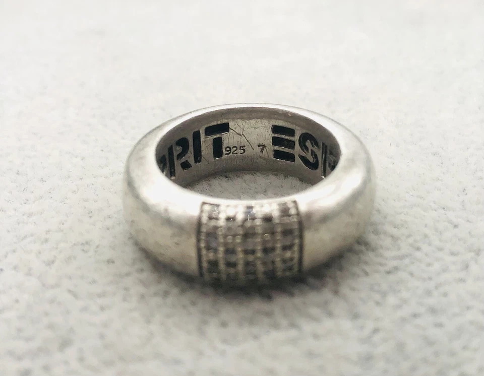 925/- Silberring von Esprit mit weißen simulierten Diamanten Gr. 54, - Bild 2 von 3