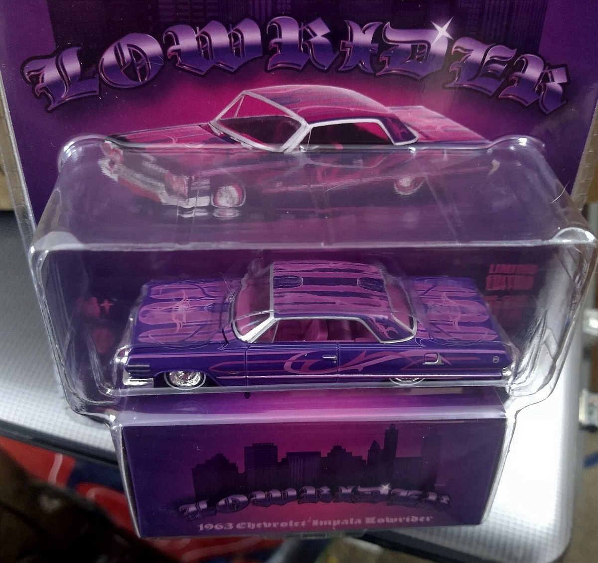 Greenlight 1963 Chevrolet Impala SS Lowrider Purple Metallic Pink