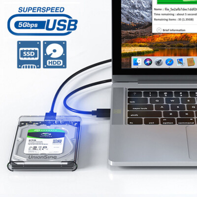 6TB Festplattengehäuse 2,5'' USB3.0 Gehäuse für 7/ 9,5 mm 2,5'' SATA HDD SSD,6Gbps