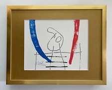 JOAN MIRO + 1971 BEAUTIFUL SIGNED PRINT MATTED 11 X 14 + BUY IT NOW!!