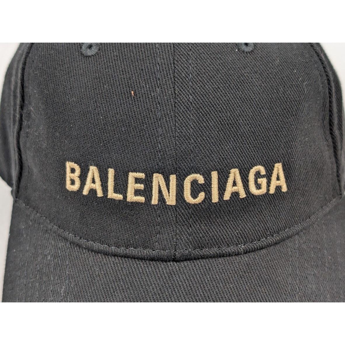 Balenciaga Beige Logo Cap / Hat in Black BNWT Large | eBay