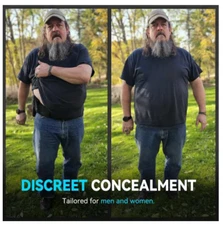 Belly Band Holster for Concealed Carry- Up to 44", Right Handed