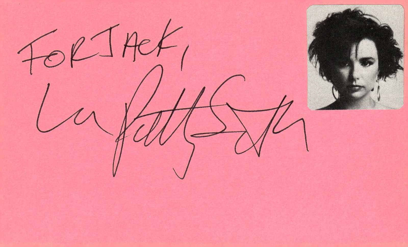 Patty Smyth Signed Auto 3x5 Index Card The Warrior